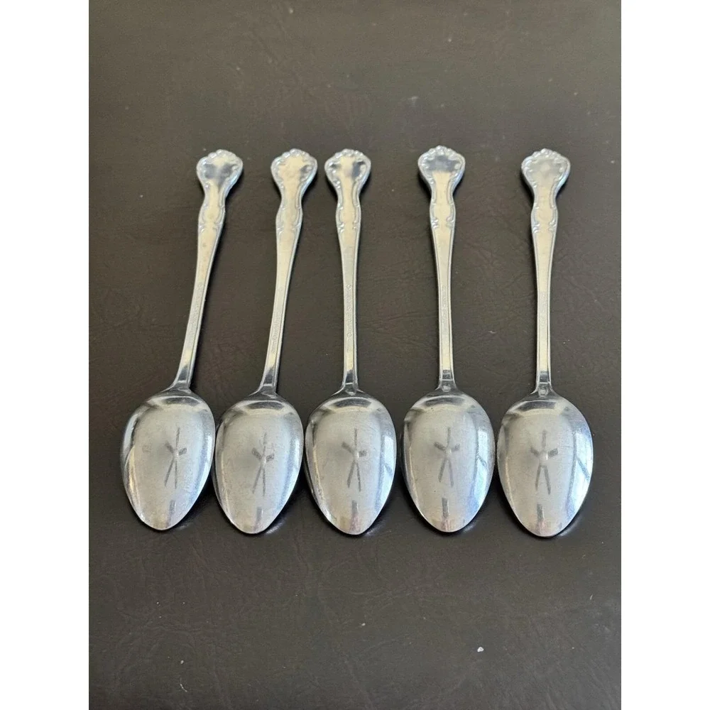 Queens Court Japan Stainless ICED‎ TEASPOON LOT OF 5